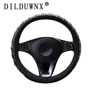 

38 Medium Artificial Leather Square 3D Soft Steering Wheel Cover Non-slip Wear-resistant Gloves for Four Seasons