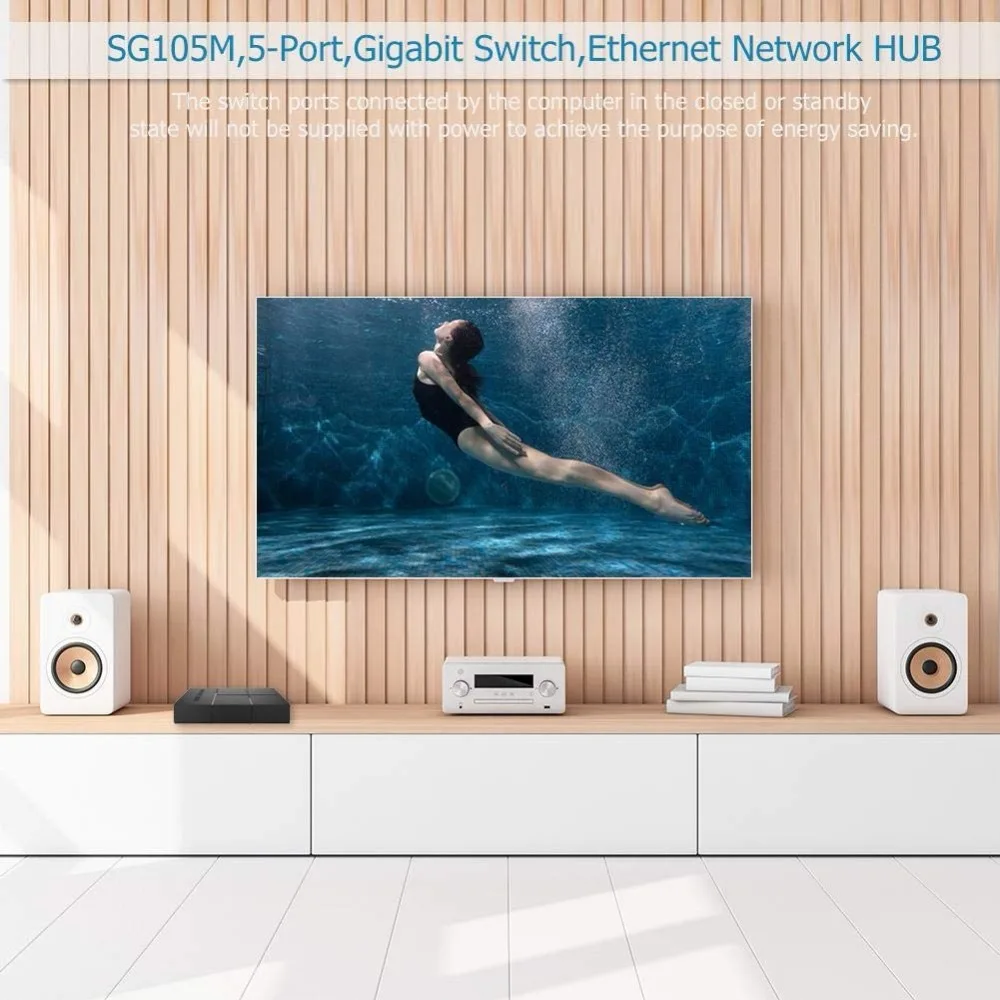 Гигабитный коммутатор с 5 портами 10/100/1000 Мбит/с RJ45 LAN Ethernet быстрый настольный сетевой коммутационный концентратор шунт с адаптером питания для ЕС/США