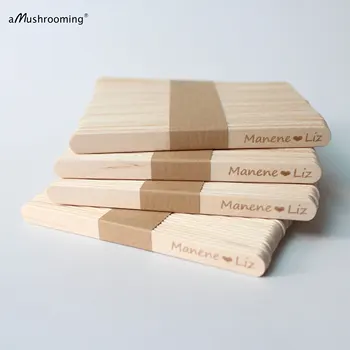 

x200 Personalized popsicle sticks Cream Cosmetics Spatula Disposable Sugar Scrub Wooden Ice Cream Pudding FavSticks heart