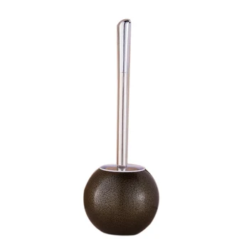 

Toilet Brush Set Stainless Steel with Holder Long Handle Hotel Deep Cleaning Home Bathroom Sturdy