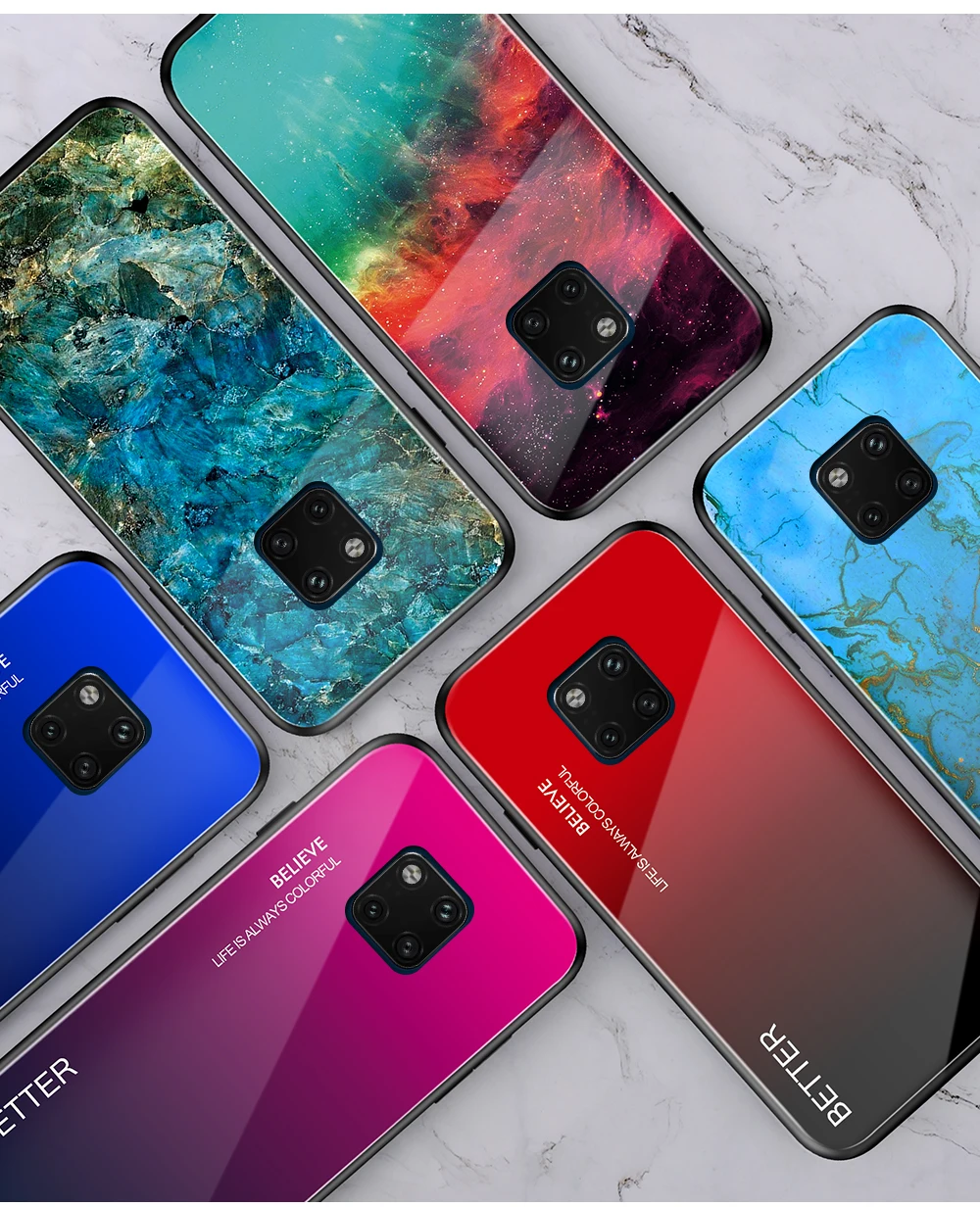 Задняя крышка для телефона huawei mate 20 X EVR-L29 чехол HMA-L29 градиентный из закаленного