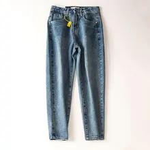 Свободные повседневные женские джинсы, модная зимняя Новинка, распродажа, хорошее качество, модные джинсы для женщин, синие осенние джинсы для женщин, штаны-шаровары