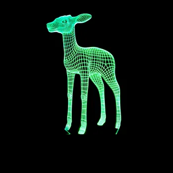 

7 Color Changing USB Home Bedroom Decoration Animal Deer Table Lamp 3D LED Night Lights For Bedside Sleep Light Fixture Gifts