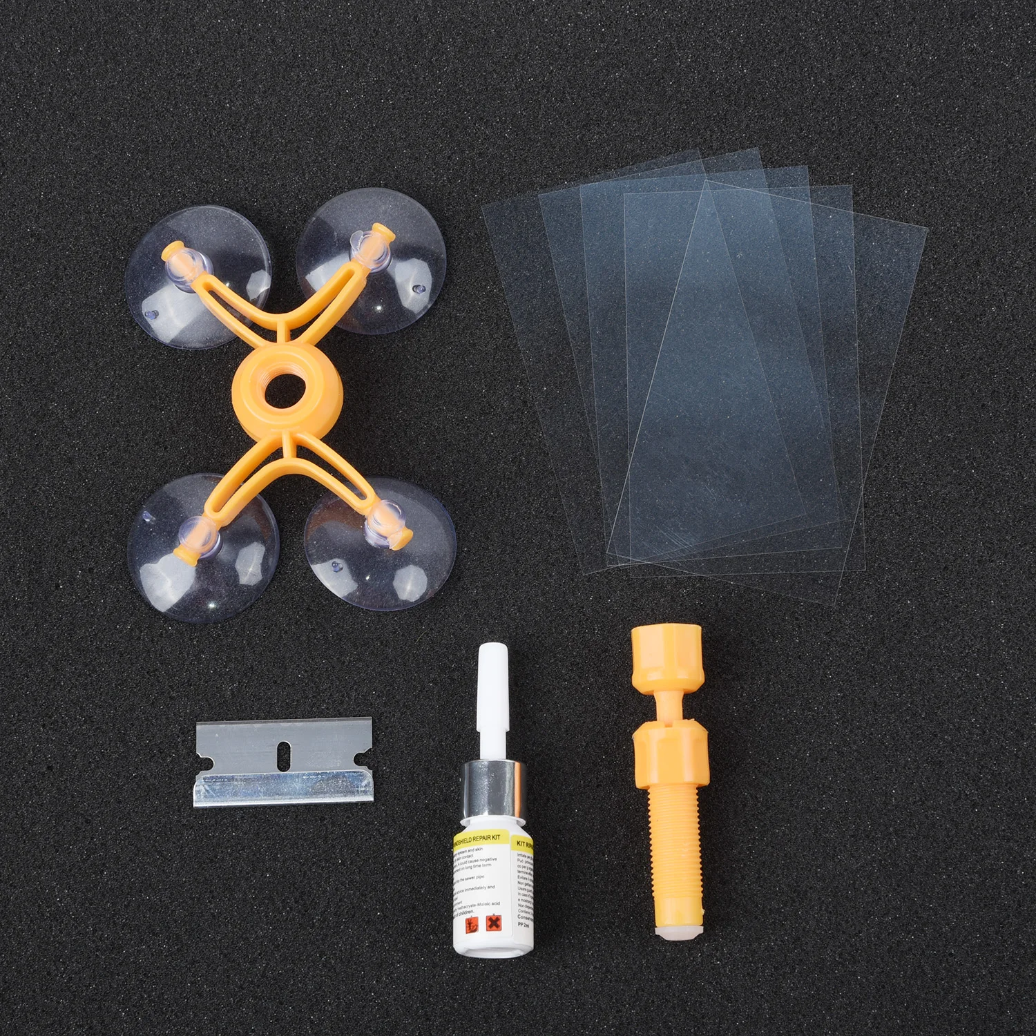 

Yellow Cracked Phone Screen Repairing Tools For Windshield Glass Accessories Set