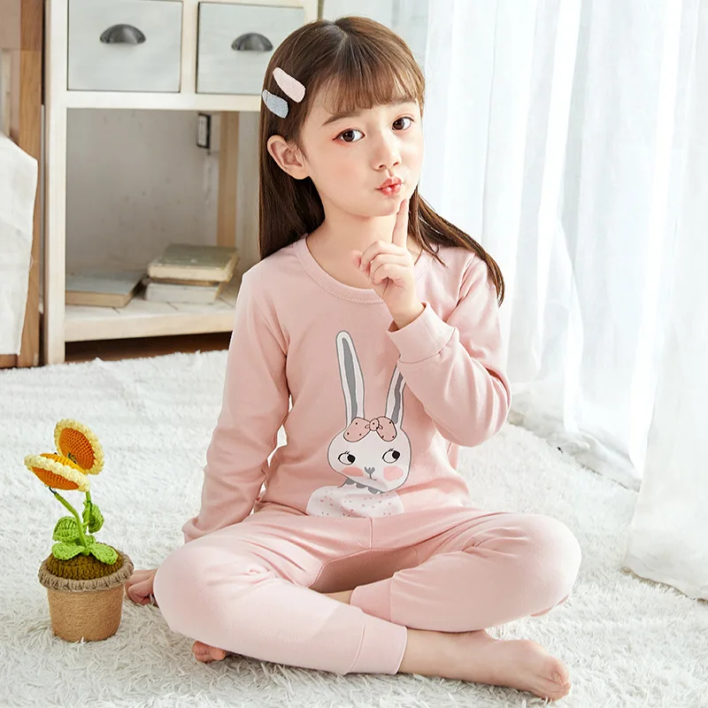 Осенние детские пижамы; детская одежда для сна с длинными рукавами и рисунком; костюм для маленьких девочек; милые детские пижамы; домашняя одежда для мальчиков