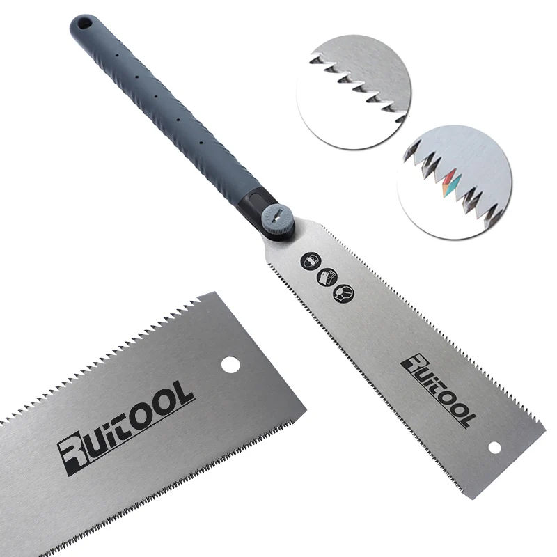 

Double Edged Japanese Pull Saw 250mm SK5 Steel Flexible Blade 6-10/18 TPI Hand Saw for Woodworking Cutting