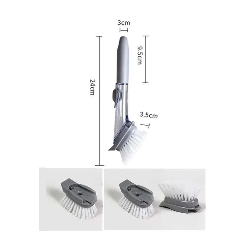 Кухонная щетка для посуды, кухонная помощь, длинная ручка, автоматический дозатор мыла, щетка для чаша для гриля, кастрюля, щетка для чистки