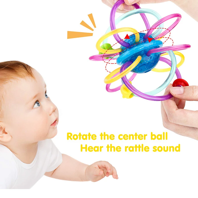 Juguetes para bebés de 0 a 12 meses  mordedor de silicona  bola para.. 