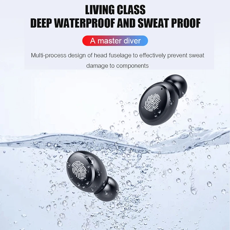 TWS V11 Bluetooth наушники V5.0 Интеллектуальный отпечаток пальца сенсорный беспроводной
