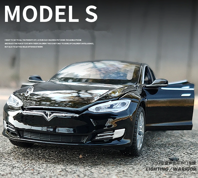 Modelo de Carro Veículos de Brinquedo Tesla Modelo x Liga Diecast Metal Simulação Som Luz Crianças Brinquedo Presente 1:32 s 3 1 fundida, com som de simulação e luz para presente de criança