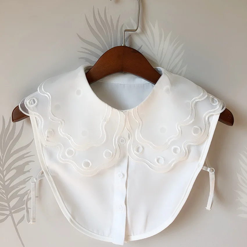 

Sitonjwly Korean Big Lapel Fake Collar Decorative Women Solid Color False Neck Collar Women Half Bouse Tops Fake Collar