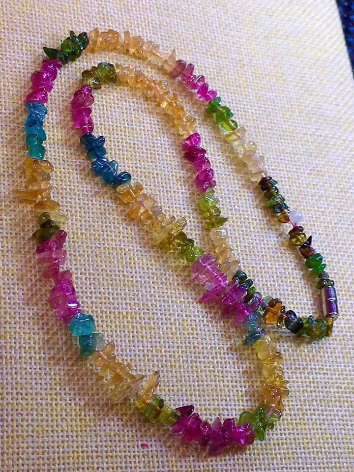 

5-11mm Top Quality Natural Colorful Tourmaline Quartz Crystal Necklace Clear Beads Fashion Bracelet Woman AAAAA