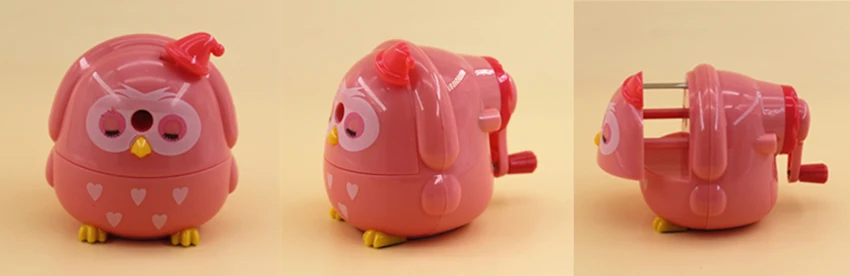 Милая точилка для карандаша в виде совы для детей, Студенческая ручная точилка для карандаша ручная с крышкой для цветных карандашей, школьные офисные принадлежности