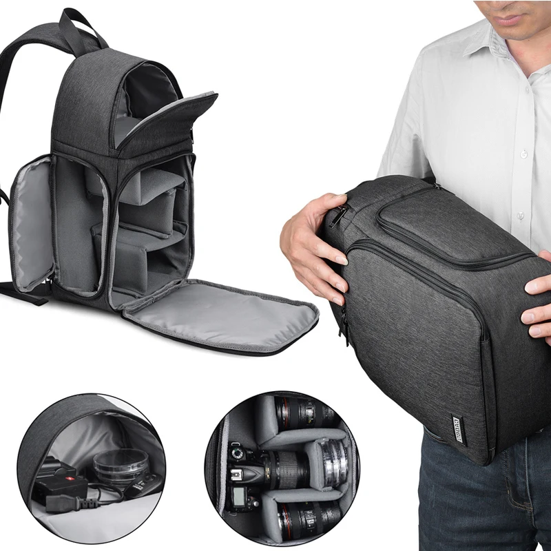 

Outdoor SLR Camera Backpack Open Cover Photography Case Bag For Canon 200d Nikon d3500 Sony Messenger Single Shoulder Camera Bag