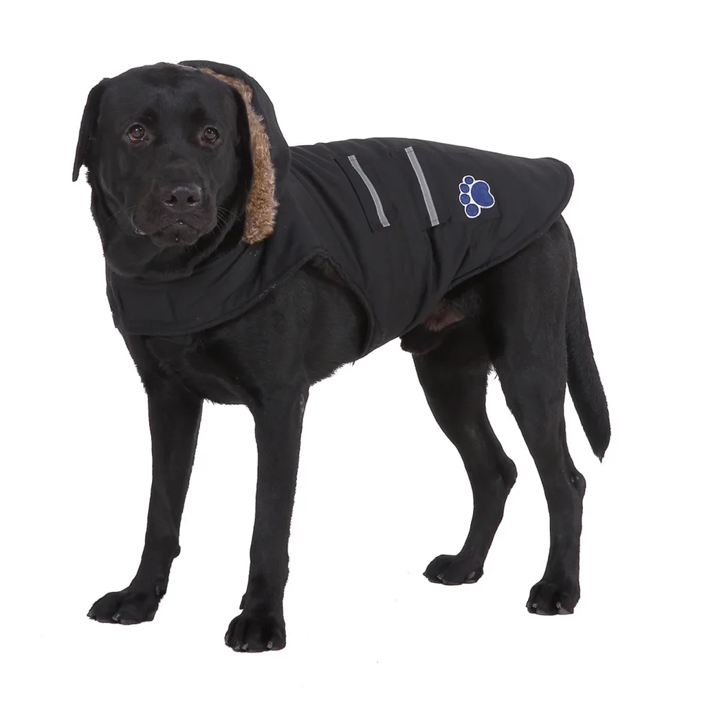 Transer Golden Retriver, Большие куртки для собак, искусственный мех, верхняя одежда с капюшоном, зимняя теплая одежда для собак, одежда для маленьких, средних и больших собак 9822