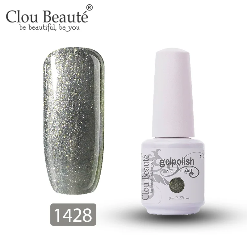 1428 Clou Beaute 8 мл гель-краска для ногтей УФ 85 цветов блеск Топ замачиваемый УФ светодиодный Гель-лак для нейл-арта Гибридный чистый цвет ногтей - Цвет: 1428