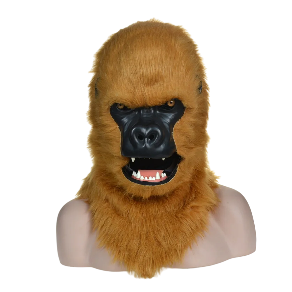 HuiTai Brown Gorilla Animal Mask with Mouth Mover simulation animal