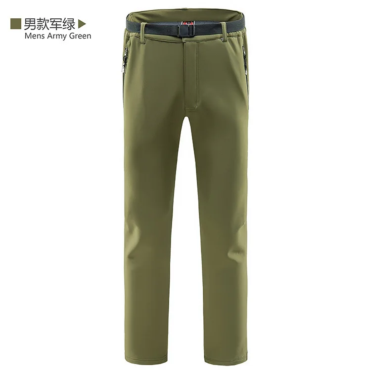 

Spring And Autumn No Liner Fleece Trousers Korean-style Monochrome Thin Climbing Pants Do Not Fade Couples Outdoor Ski Pants