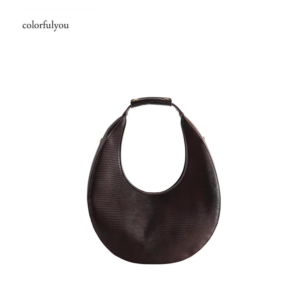 

Python pattern Round bag women Luxury Handbags 2019 fashion Designer Half Moon Handbag large capacity PU shoulder crossbody bag