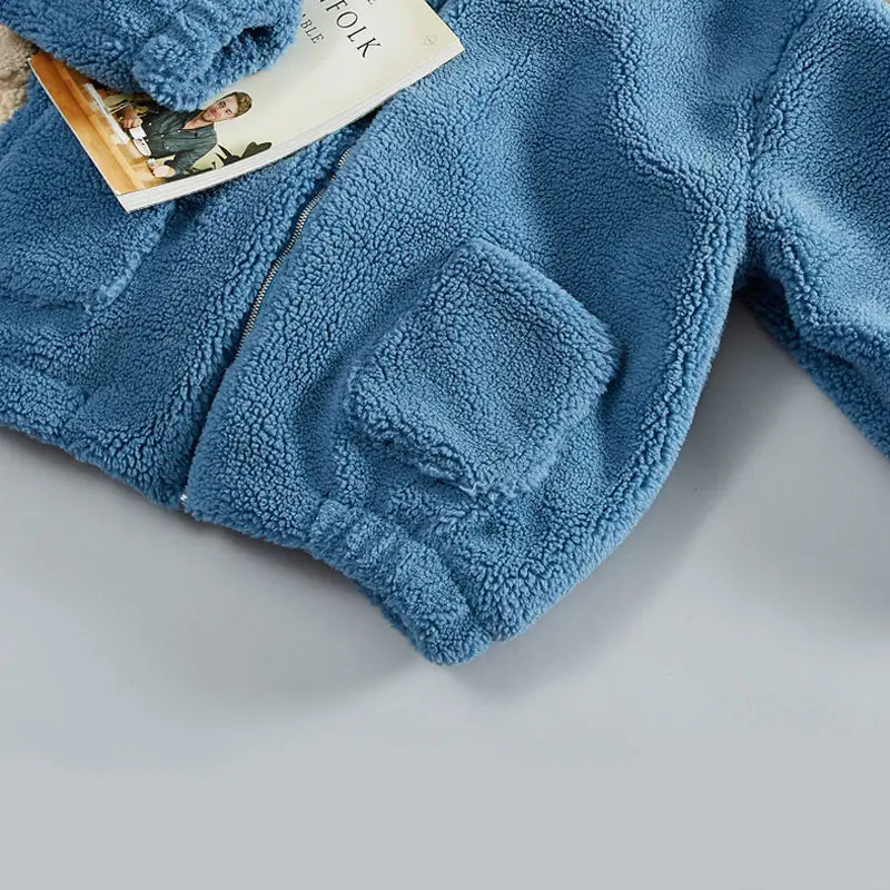 Maternity Autumn Lady Outerwear Winter Hooded Cardigan Women Plush Women's Jacket Haze Blue Pregnant Coat Chaqueta Maternidad