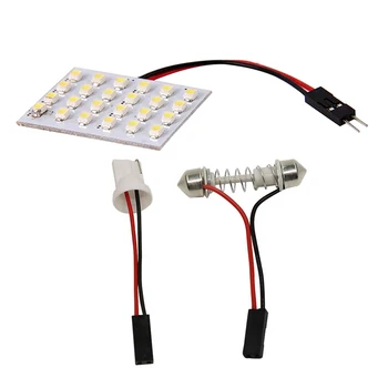 

Hot 48 SMD 3528 48 LED Panel White Car Reading Map Lamp Auto Dome Interior Bulb Roof Light with T10 Adapter