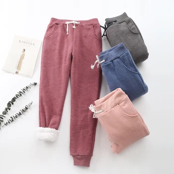 

BEFORW 2020 Autumn Winter Women Fleece Sweatpants Trousers Casual Thick Velvet Loose Cashmere Sweatpants Tracksuit Pants