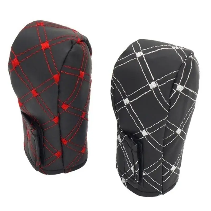 Горячая Распродажа, универсальный кожаный чехол для ручного тормоза, защитный рукав для автомобильных аксессуаров, черный+ красный+ белый