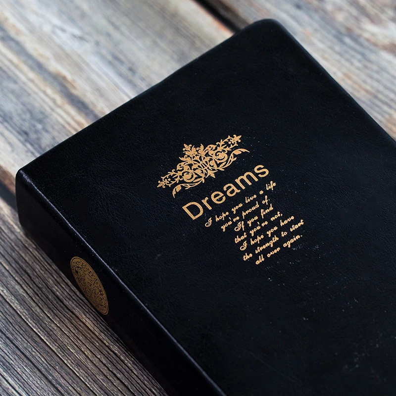 Caderno em Branco Super Thicken Aro Dourado Diário Bíblico Vintage Planejador Agenda Notepad Papelaria Retro 208 Folhas - Imagem 2