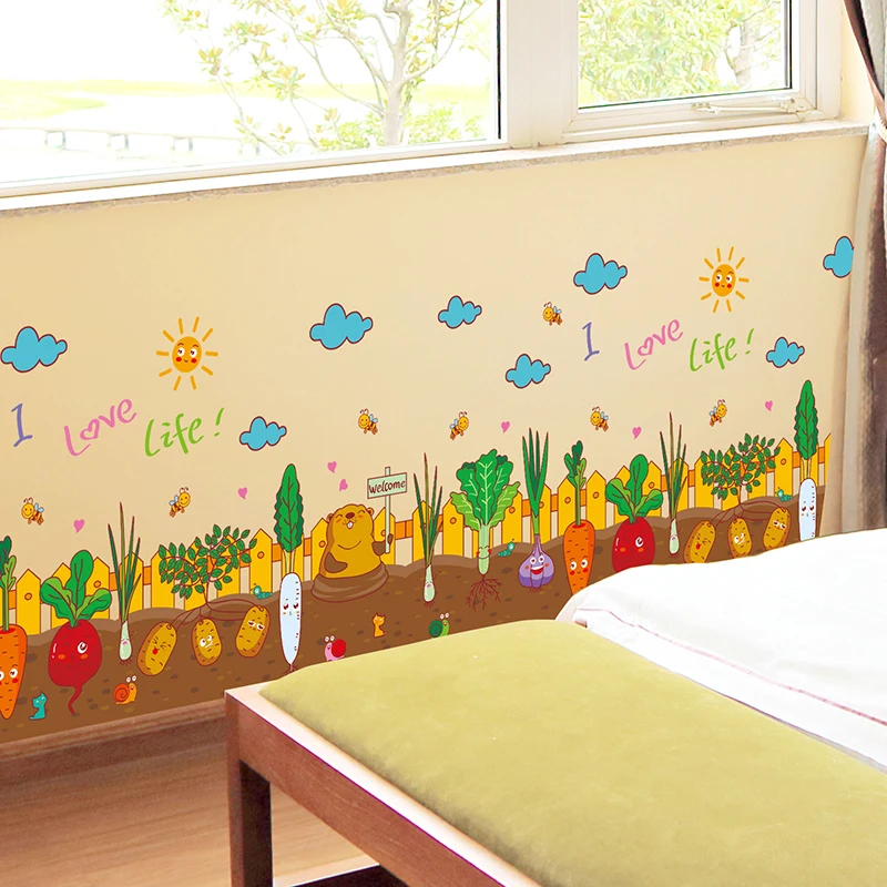 [SHIJUEHEZI] растительный сад наклейки на стену DIY мультфильм в виде животных для дома