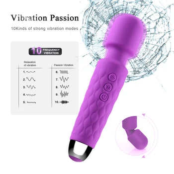 10 Speed Strong Dildo AV Vibrator for Women Vagina Clitoris Stimulator Vibrators Magic Wand Massager Erotica Sex Toys for Adults 3