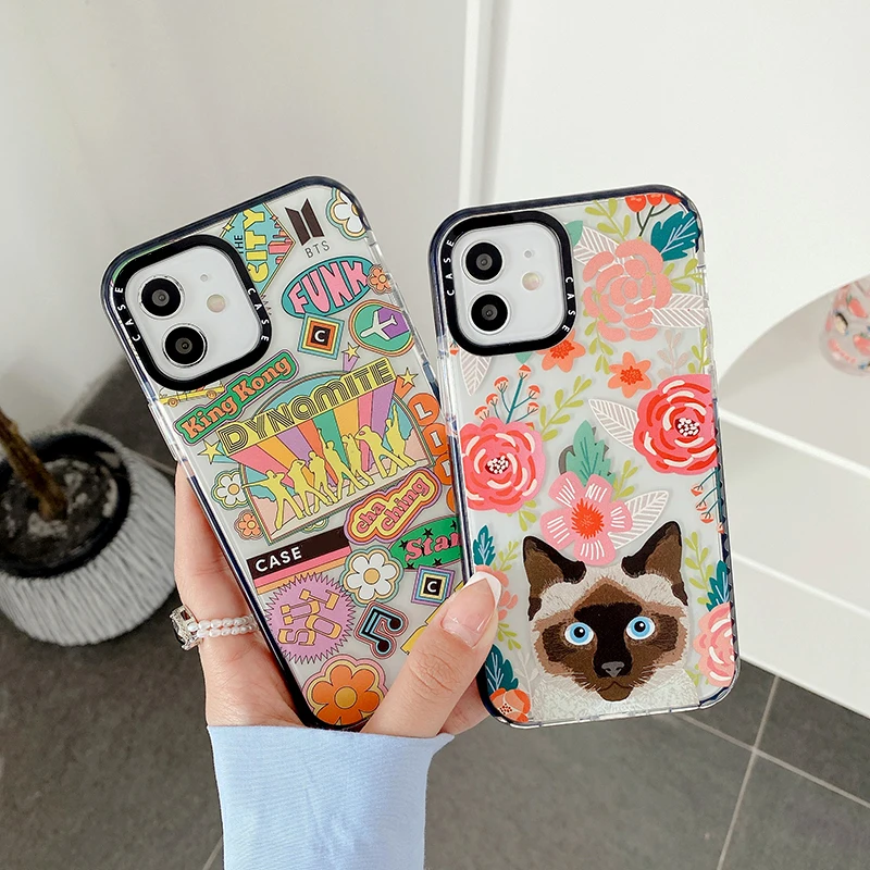 Label Flowers Cat Case For iPhone 1