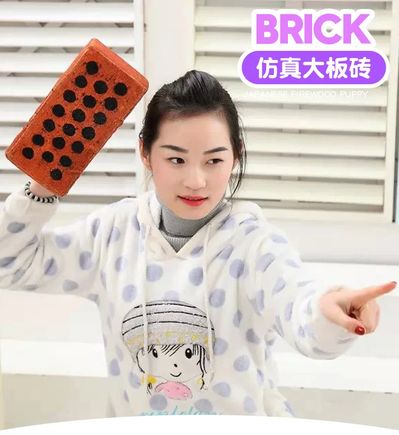 Hot Touching plush simulation tiles office nap pillow spoof props creative novelty funny vent hollow red brick antistress toys 6