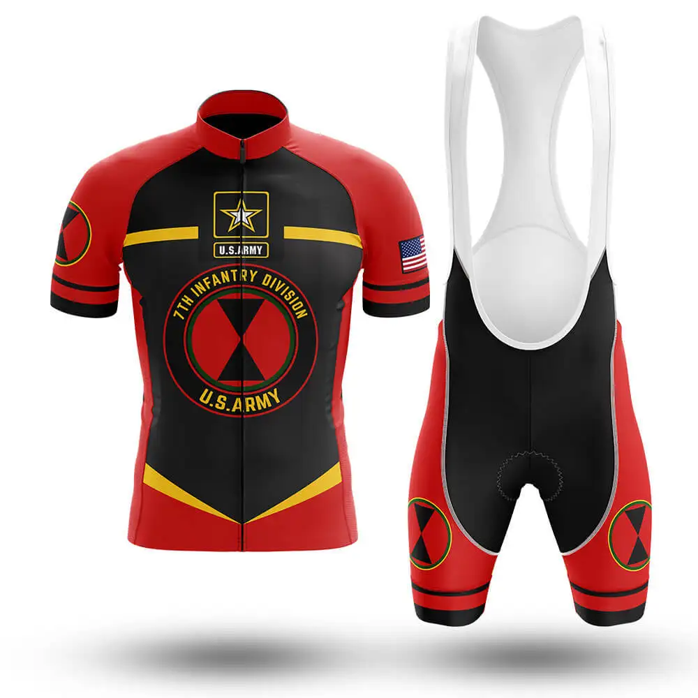 

2022 Summer Men 7th Infantry Division Cycling Jerseys Set Quick-Dry Bike Wear Maillot Ropa Ciclismo Cycling Clothing Cycling Kit