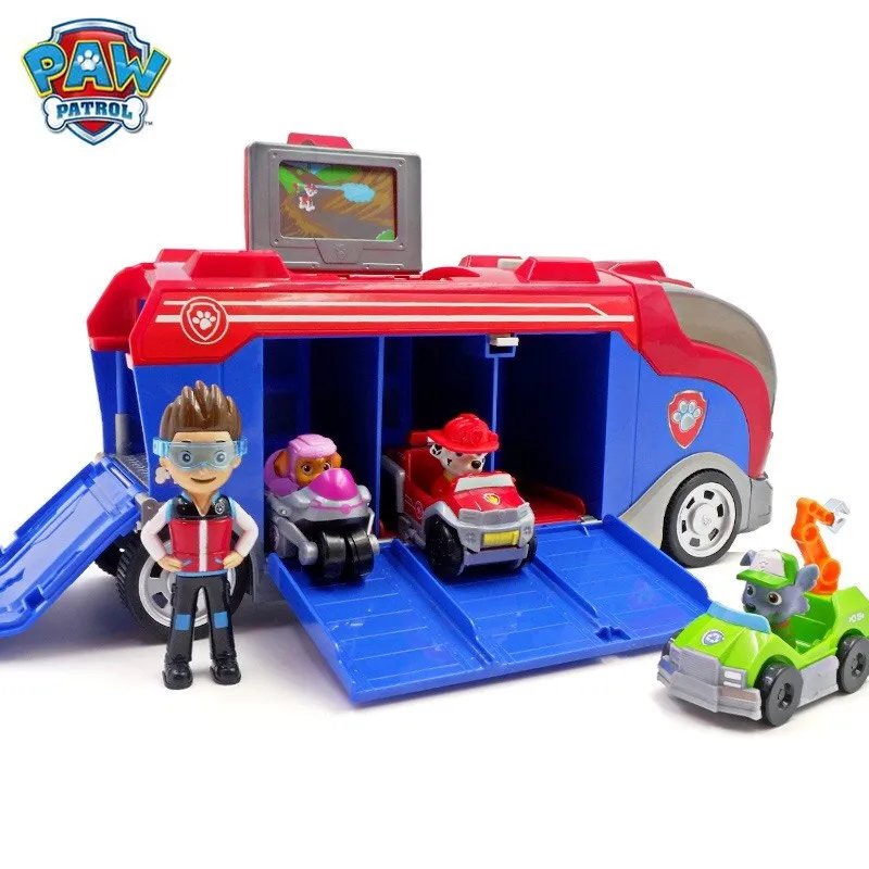 Paw Patrol автобусная смотровая башня с музыкальными фигурками patrulla canina paw patrol игрушки набор для детей подарки на день рождения