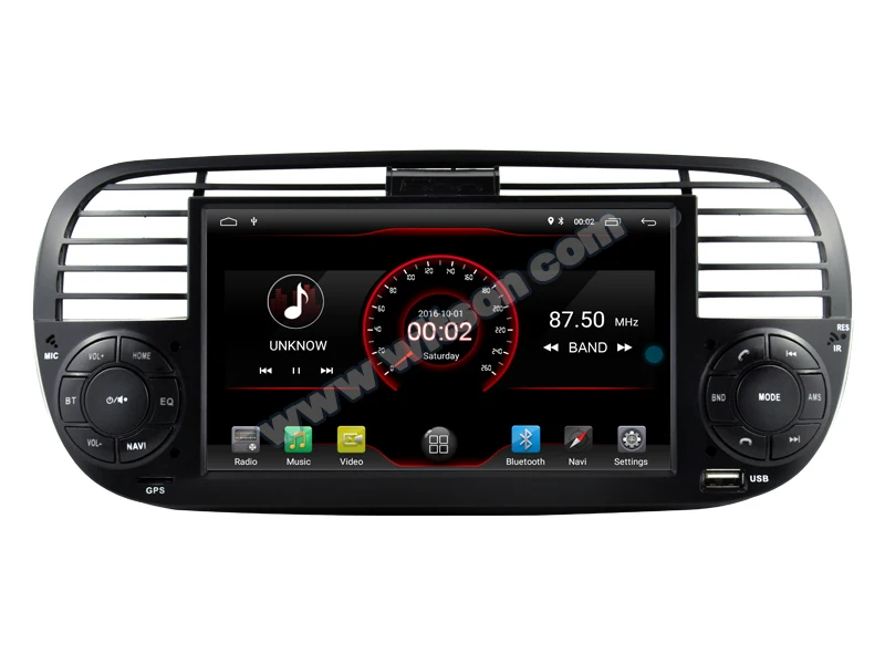 Top 7" Android 9.0 OS Car Multimedia Navigation GPS Radio for Fiat 500 2007-2016 (Black Color) with Car Play / Android Auto Support 4