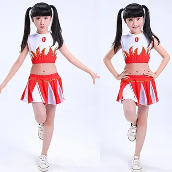 

Style Student Cheerleader Uniform School Girl Dance Costumes Sports Competition Kids Stage Performance Clothing 110-160CM