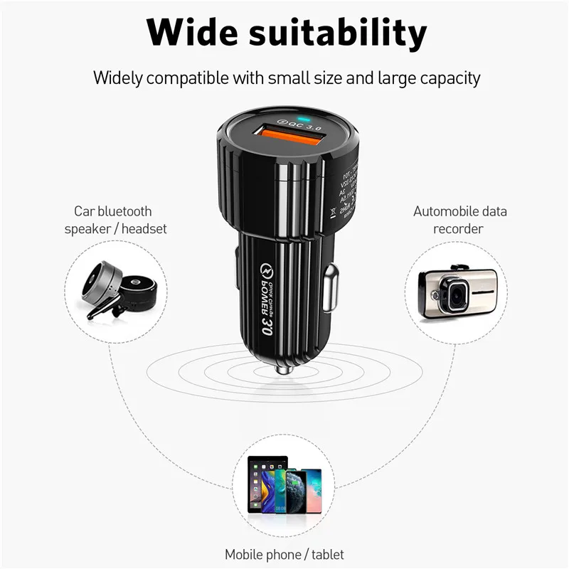 GTWIN USB Автомобильное зарядное устройство адаптер для планшета светодиодный дисплей QC3.0 Быстрая зарядка Универсальный мобильный телефон USB Автомобильное зарядное устройство для iPhone samsung