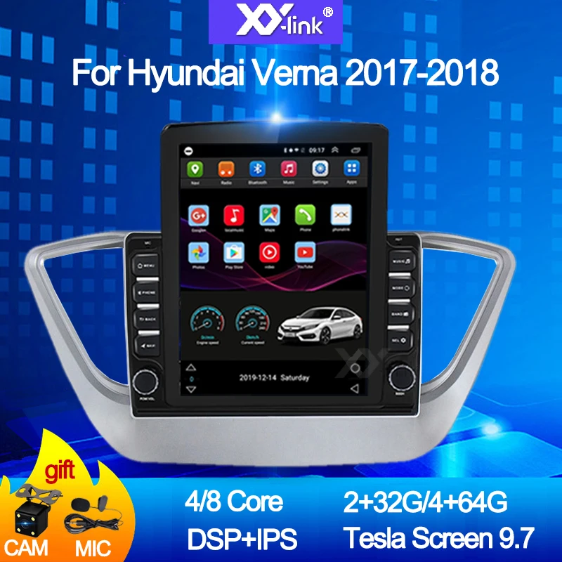 

9.7" tesla style screen Car Radio Multimedia video Player GPS Navigation system Android 10 For Hyundai Verna 2017-2018 no 2 din