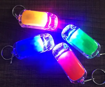 

Plastic Small Car Shaped Keychain Luminous LED Light Toy Colorful Key Ring Accessories Kids Children Gift