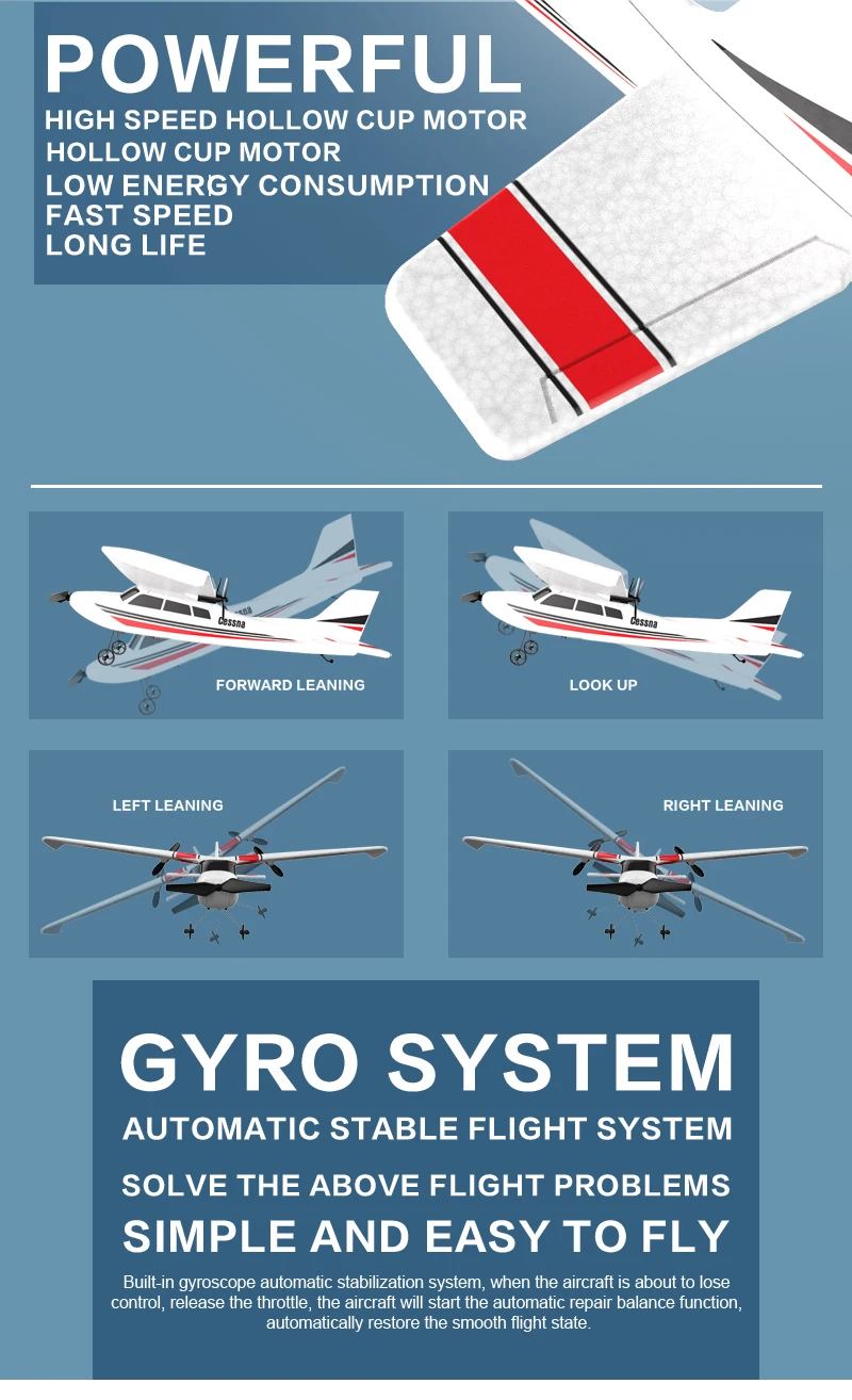 Z53 RC Plane EPP Foam Glider RC Airplane Gyro 2.4G Remote Control Wingspan Cessna 182T Electric Outdoor Fixed Wing Aircraft Toy