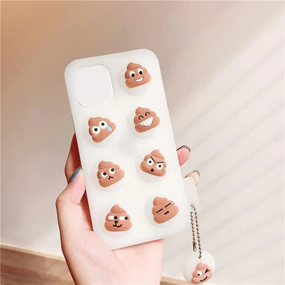 Skin friendly Stylish Soft Poo Expression Bubble Phone Case Lightweight