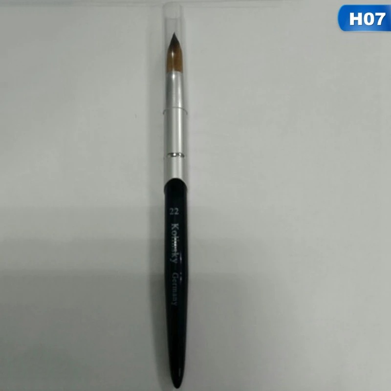 size 22 Горячая 1 шт. 10#18#20#22#24 круглая кисть акриловая кисть для дизайна ногтей Зеленый металл кристалл акриловый салон - Цвет: size 22