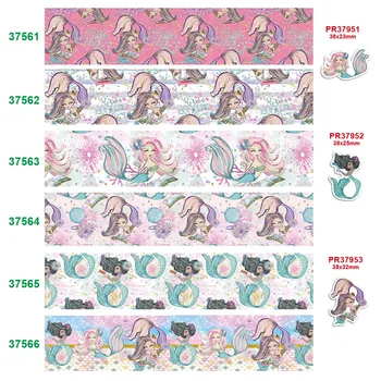 

Free shipping 50 yard per size cartoon ribbon printed grosgrain ribbon 37566