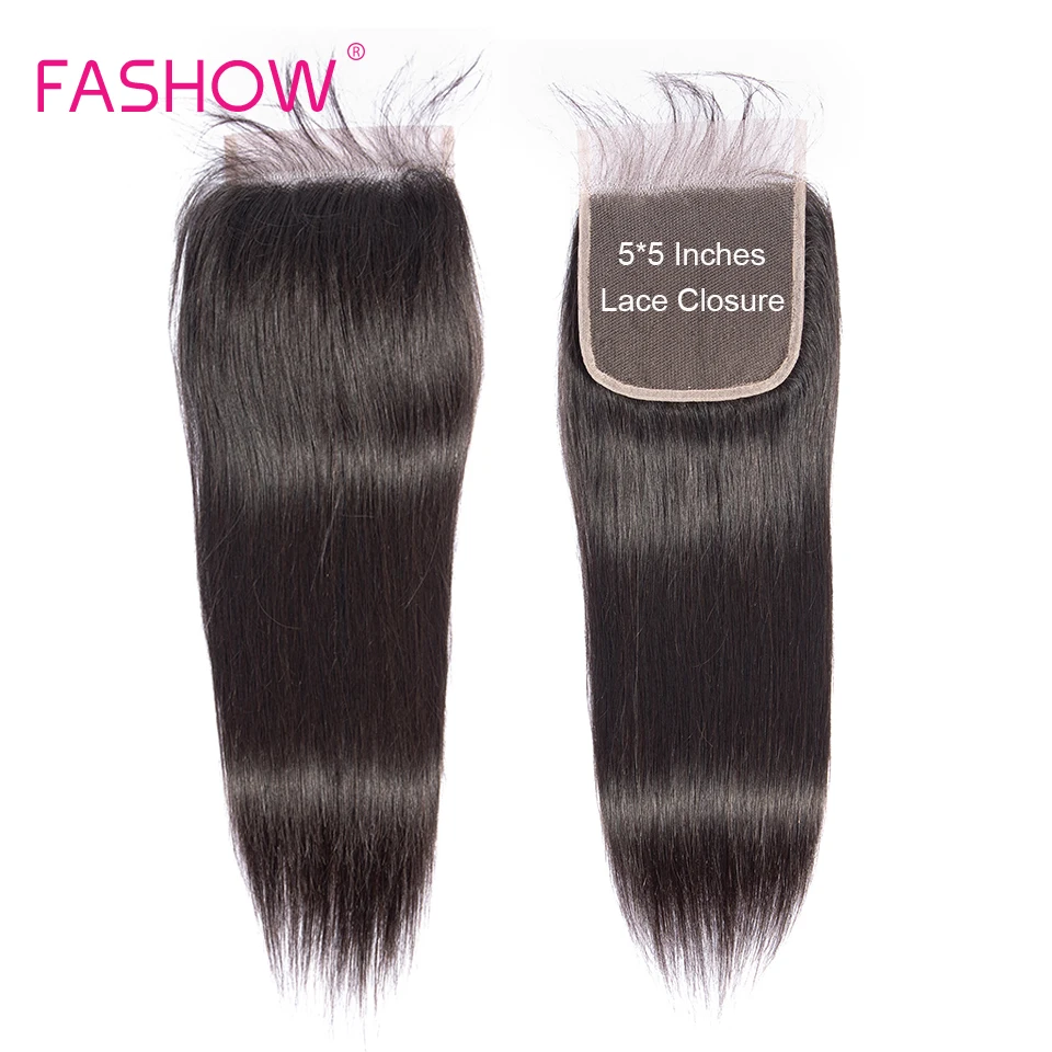 Human Hair Bundles with 5x5 6x6 Bigger Closure than 4x4 Malayisan Straight Hair 3 Bundles With Closure Fashow Remy Weaves