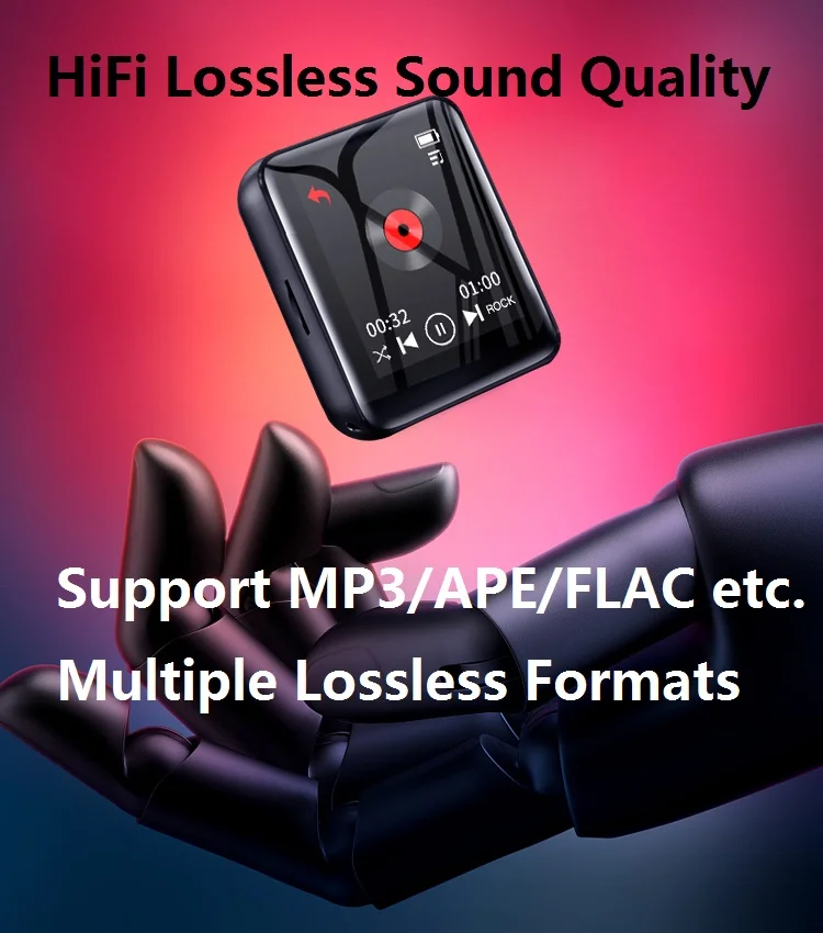 RUIZU M4 Portable Mini Bluetooth MP3 Player 1.8" Full Touch Screen HiFi Music Player with FM Radio E-book Pedometer Video Player
