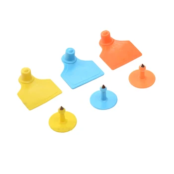 

10PCS Pig Sow Plastic Without Words Ear Tag Marked Identificationd Card Copper Head Earrings Farm Livestock Animal Feeding Tools