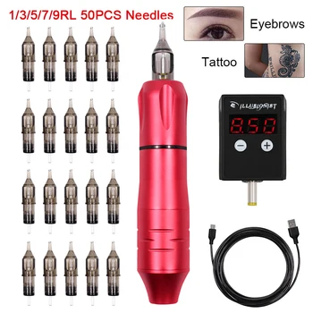 

Biomaser Tattoo Machine Kit Wireless Tattoo Power Supply Microblading Eyebrow For Artist Tattoo Cartridge Needles Supply