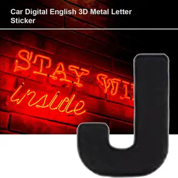 

Car 3D letter car stickers English letters car logo DIY alphanumeric metal body stickers word mark tail silver