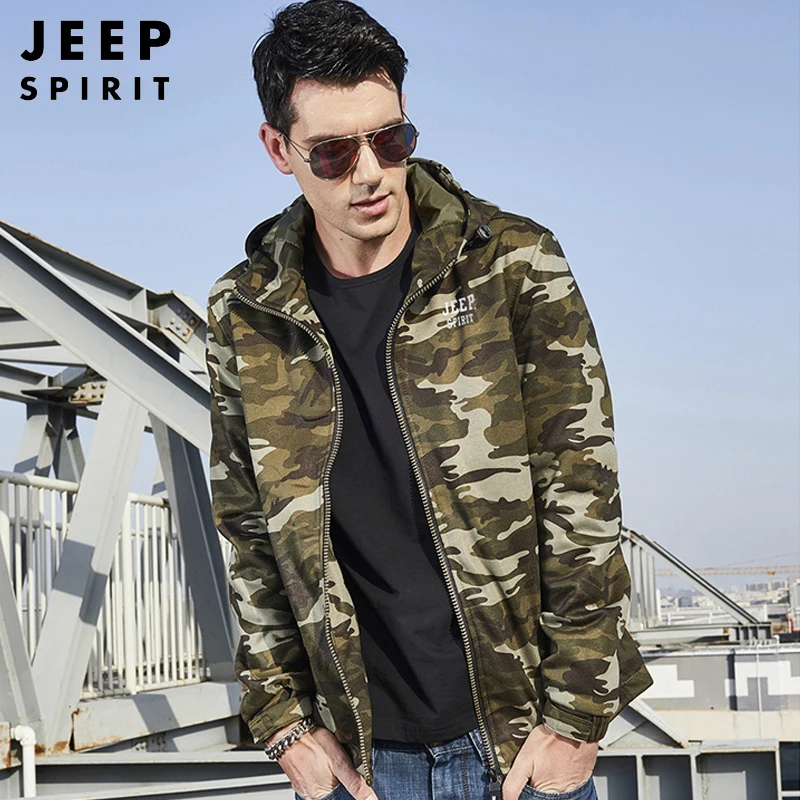 JEEP SPIRIT камуфляжные осенние куртки модные с капюшоном воротник ветровка военная куртка m-xxxl мужские куртки и пальто
