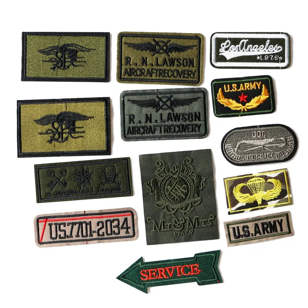 

U S Army Military Rank Tactical Morale icon Embroidered Applique Patches For DIY Iron on Badges Stickers on backpack,the clothes